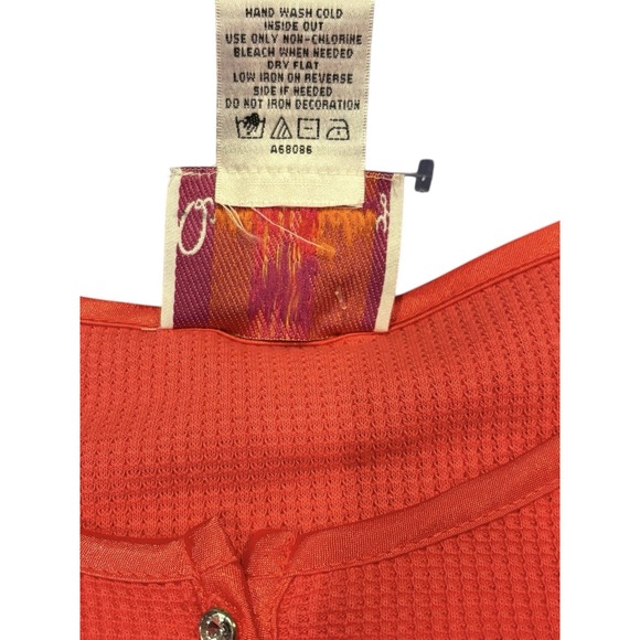 Vintage Quacker Factory 2X Blouse 100 % Cotton Waffle Knit Pink Rhinestone NWT - Picture 9 of 11